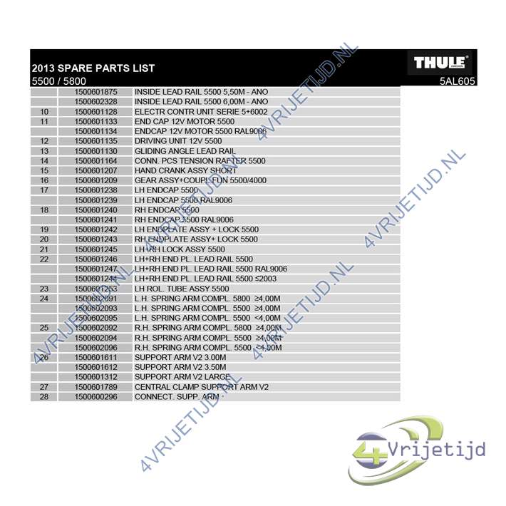 1500602091 - Thule Left Hand Spring Arm compleet 5800=4,0M - afbeelding 6
