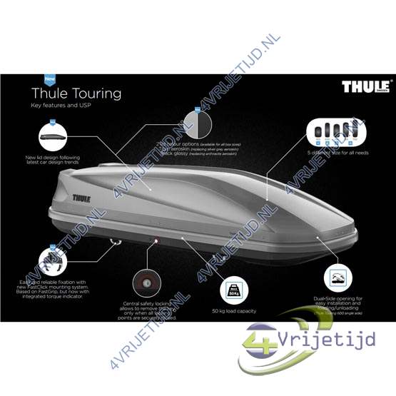634100 - Thule Dakkoffer Touring 100 titan aeroskin - afbeelding 6