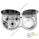 Smev combi kookplaat RVS 3-pits met afdekplaat MO8123R