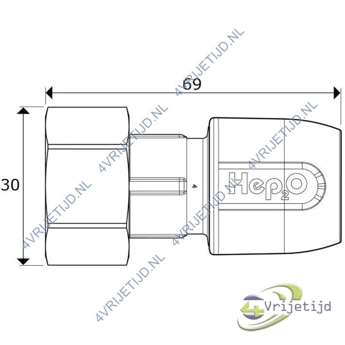 4410415341 - Hep2o rechte overgangskoppeling 15x3/4 (hd25) - afbeelding 2