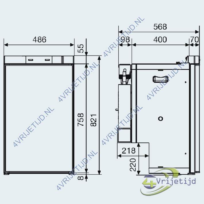 9105704215 - Dometic absorbtiekoelkast wielbakuitsparing RMS8400 30mb 12V Rechts - afbeelding 5