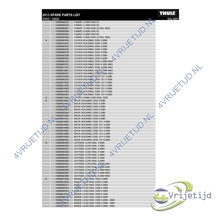 1500602095 - Thule Left Hand Spring Arm compleet 5500  <4,00M - afbeelding 5