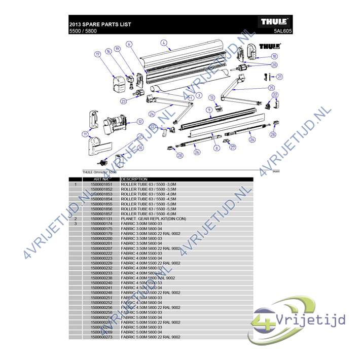 1500602091 - Thule Left Hand Spring Arm compleet 5800=4,0M - afbeelding 4