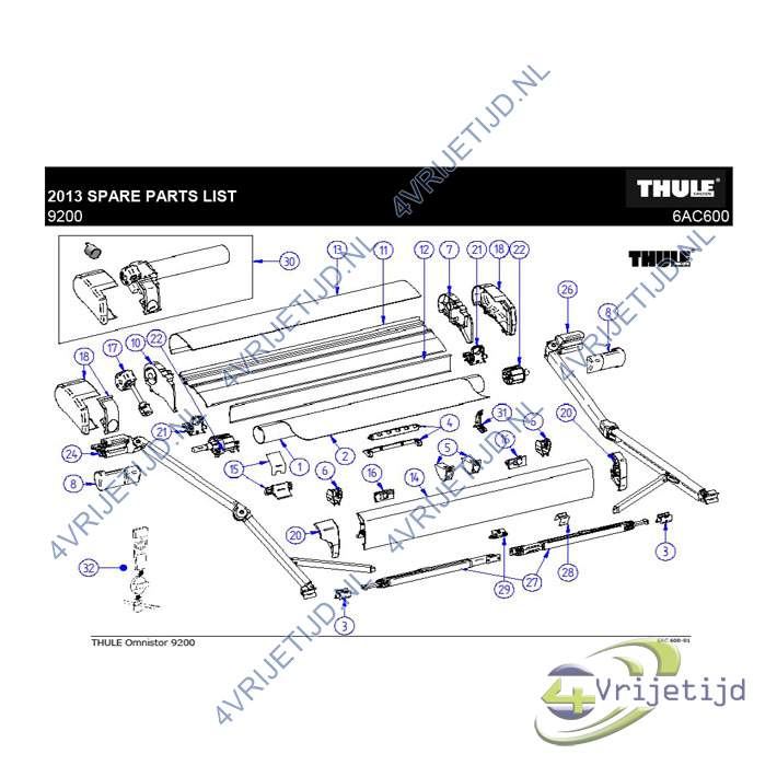 1500602492 - Thule Left en Right Hand Endcap Main Housing 9200 White - afbeelding 4