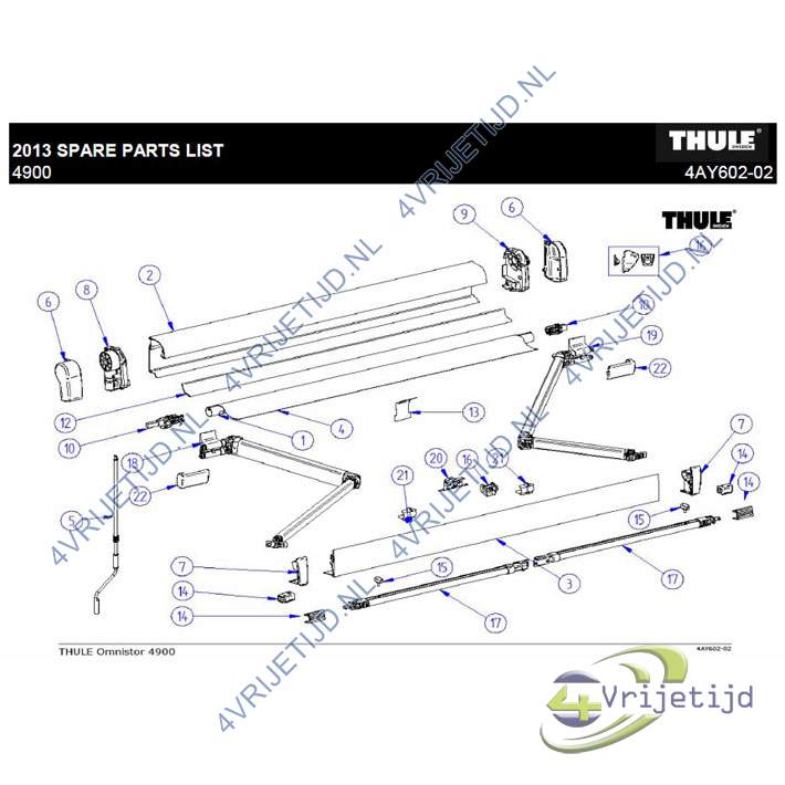 1500602213 - Thule Eindkap 4900 Left Hand/Right Hand Leadrail - afbeelding 3