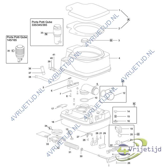 92813 - Thetford Porta Potti Qube 345 Wit - afbeelding 4