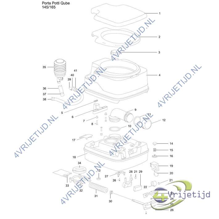 92805 - Thetford Porta Potti Qube 165 Wit - afbeelding 6