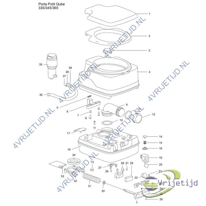 92813 - Thetford Porta Potti Qube 345 Wit - afbeelding 5