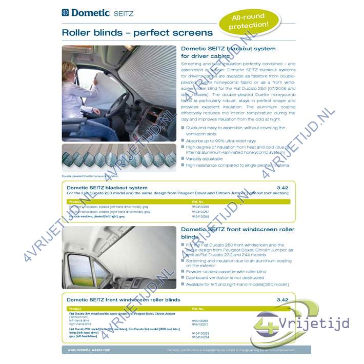 9104100269 - Dometic Seitz Voorruit Rolgordijn Ducato-Jumper-Boxer type 250 (Vanaf Model 07/2006) - afbeelding 5