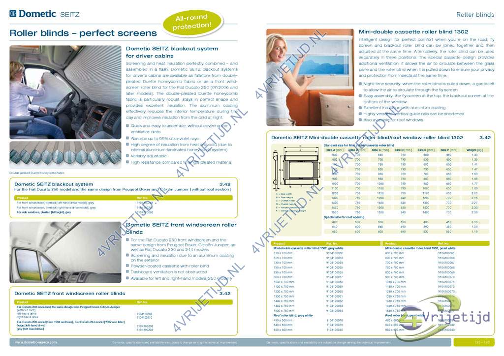 9104100234 - Dometic Seitz Voorruit Rolgordijn Fiat Ducato stuur links grijs - afbeelding 6