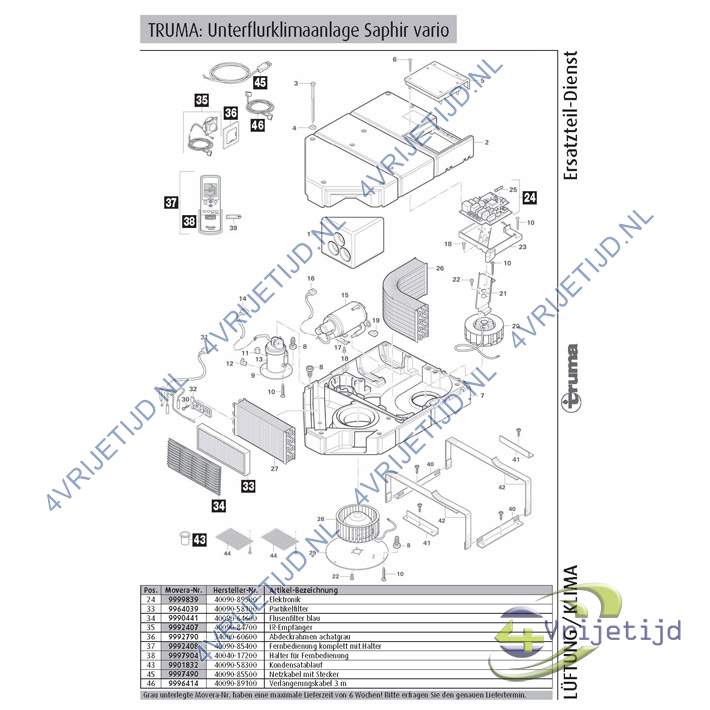 40040-51400 - Truma Saphir comfort radial ventilator 58cm kabel - afbeelding 4