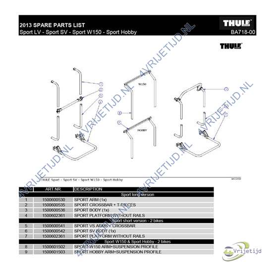 1500601502 - Thule Omni-bike arm suspension profile Sport W150 - afbeelding 2