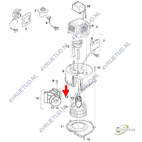 40000-93600 - Truma gelijkstroom motor TEB3 12V ventilator - afbeelding 2