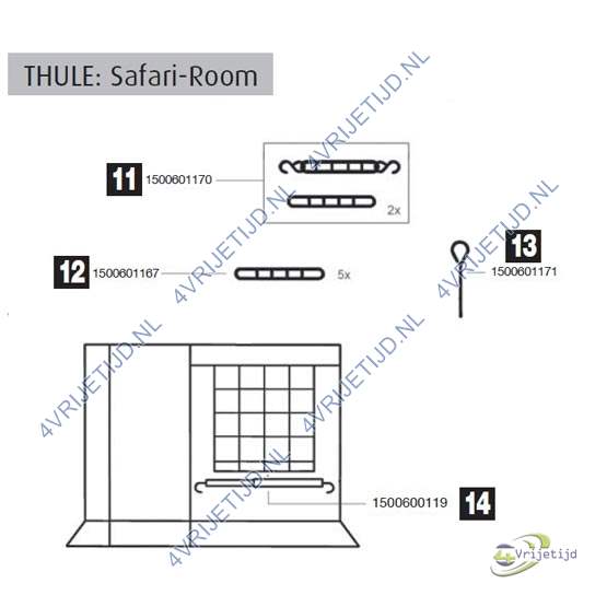 1500601170 - Thule 2x Rubber en 2x Rubber met S-Haak 20cm. - afbeelding 2