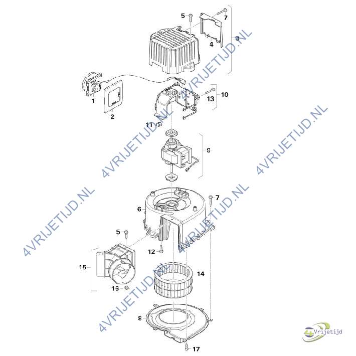 40000-92500 - Truma TN2/TN3 Ventilatormotor  230V Inclusief 2 stuks Lagerrubbers - afbeelding 3