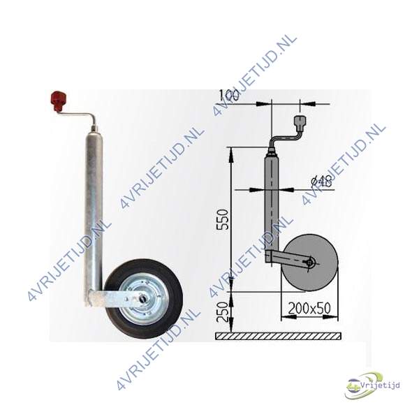 1222436 - Alko Neuswiel Plus 150Kg Wiel 200 X 50 Massief Rubber - afbeelding 2