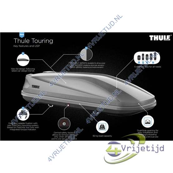 634800 - Thule Dakkoffer Touring 780 titan aeroskin - afbeelding 6